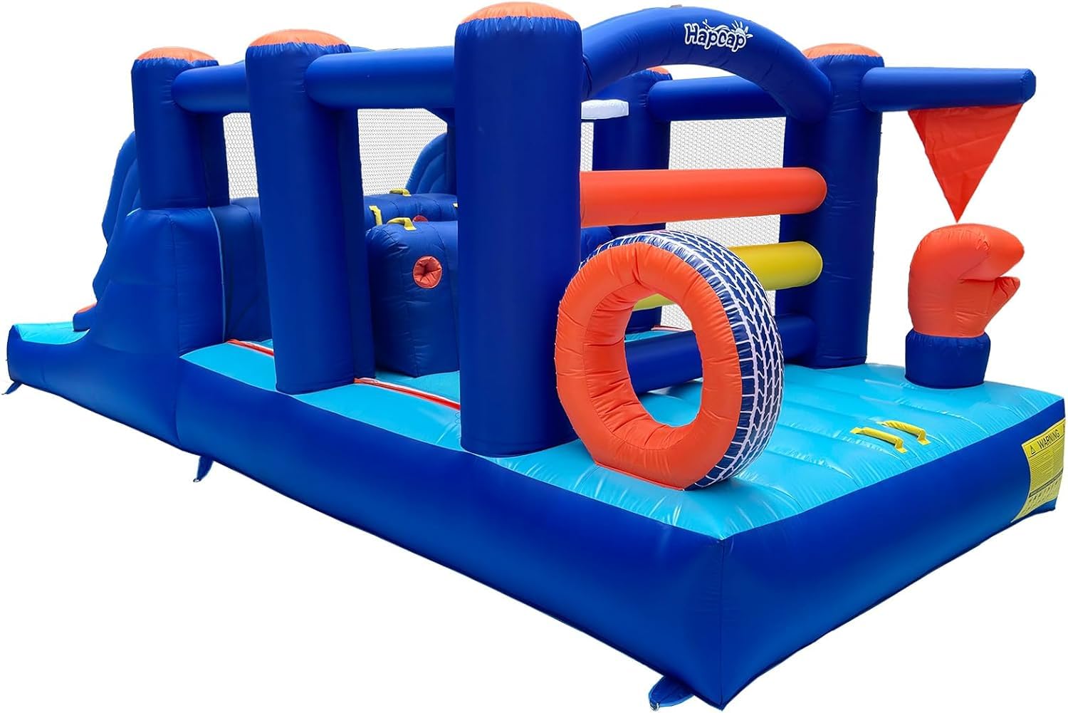 Hüpfhaus mit großer Rutsche für Kinder, 2 Kletterwände,Sprungbereich,BoxthemaGeeignet für 3 bis 8 Jahre,Indoor Outdoor,Kinder Geburtstag Geschenk (550 x 228 x 200 cm)