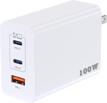 TT&C USB C Charger Block 100W Total Output, 3-Port GaN PPS Fast Charging Station, Type C Plug Brick Compatible with iPhone 17 16 15 Pro Max, MacBook Air, iPad, Galaxy S26/S25/S24