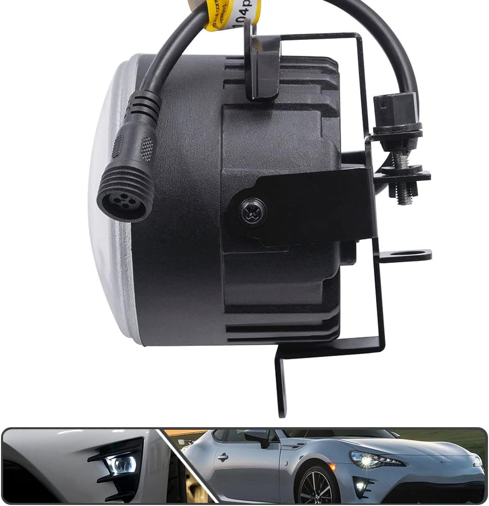 2Pcs White LED Halo Ring Daytime Running Light DRL Fog Lamp for Subaru BRZ 2017-2020 for Toyota GT86 2017-2020 Driving Light Fog light Smoked Lens
