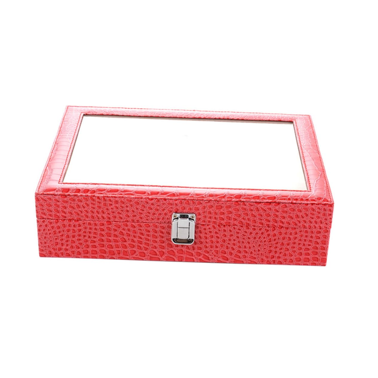 COLLBATH Caja para Gafas de Sol 8 Ranuras, Organizador de PU y MDF, Diseño de Grano, para Mesita de Noche y Hogar