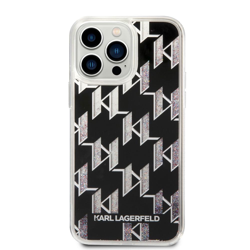 CG MOBILEKarl Lagerfeld Liquid Glitter Case Monogram Pattern & Multicolor Glitter Scratch Resistant/Non-Slipping/Anti-Scratch Compatible With iPhone 14 Pro Max 6.7"