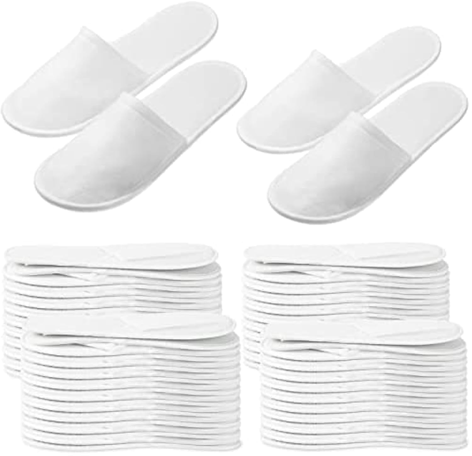 12 pair Disposable Spa Slippers Fluffy Closed Toe Spa Slippers for Hotel, Home, Guest Use, Fits up to US Men Size 10 and Women Size 11