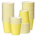 Huaiid 3 oz 50 Packs Disposable Paper Cups, Mouthwash Cups Bathroom Espresso Paper Cups, Small Cups for Snack Bathroom Espresso Perfect for Home Condos Rvs Campers (Yellow)