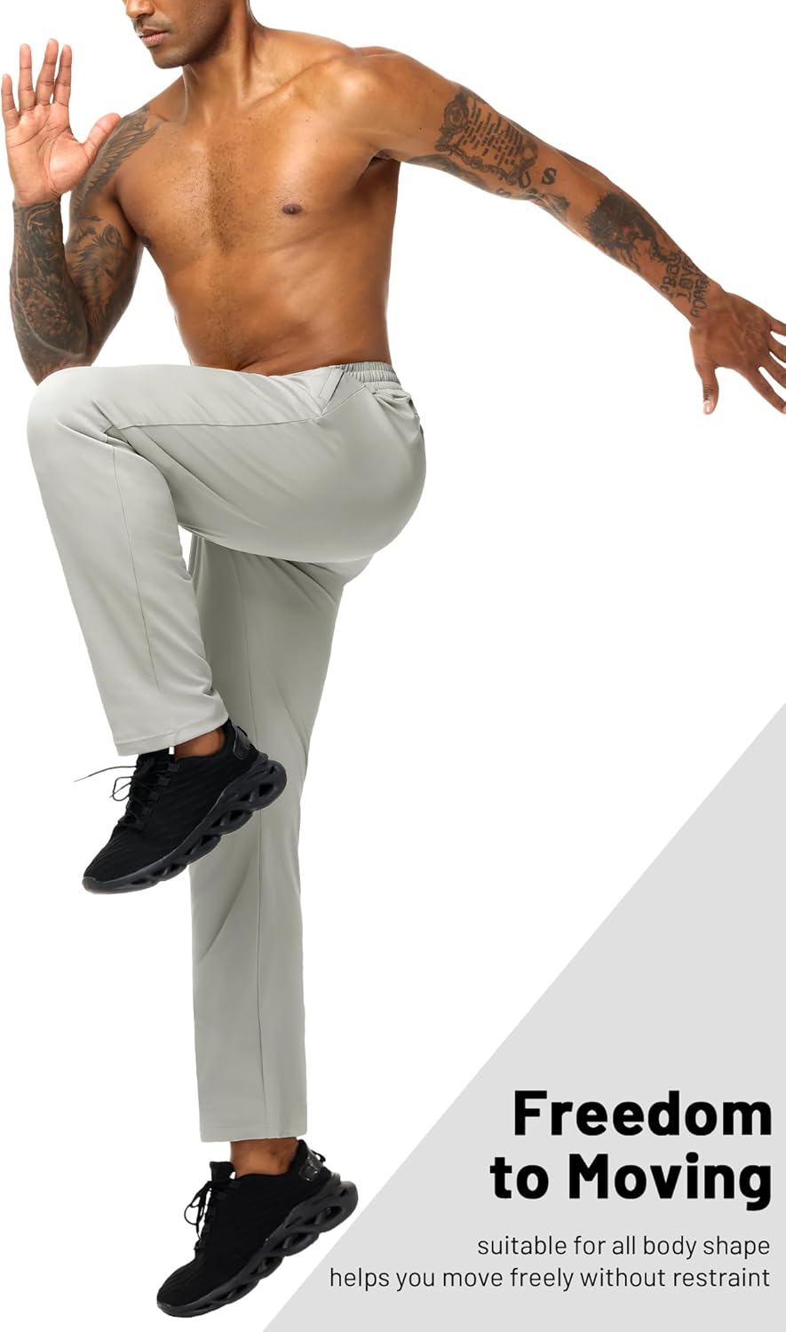 MIER Mens Athletic Sweatpants for Workout Gym Running Jogging Active Lightweight Track Sweat Pants, 3 Zipper Pockets Bottoms - Image 5