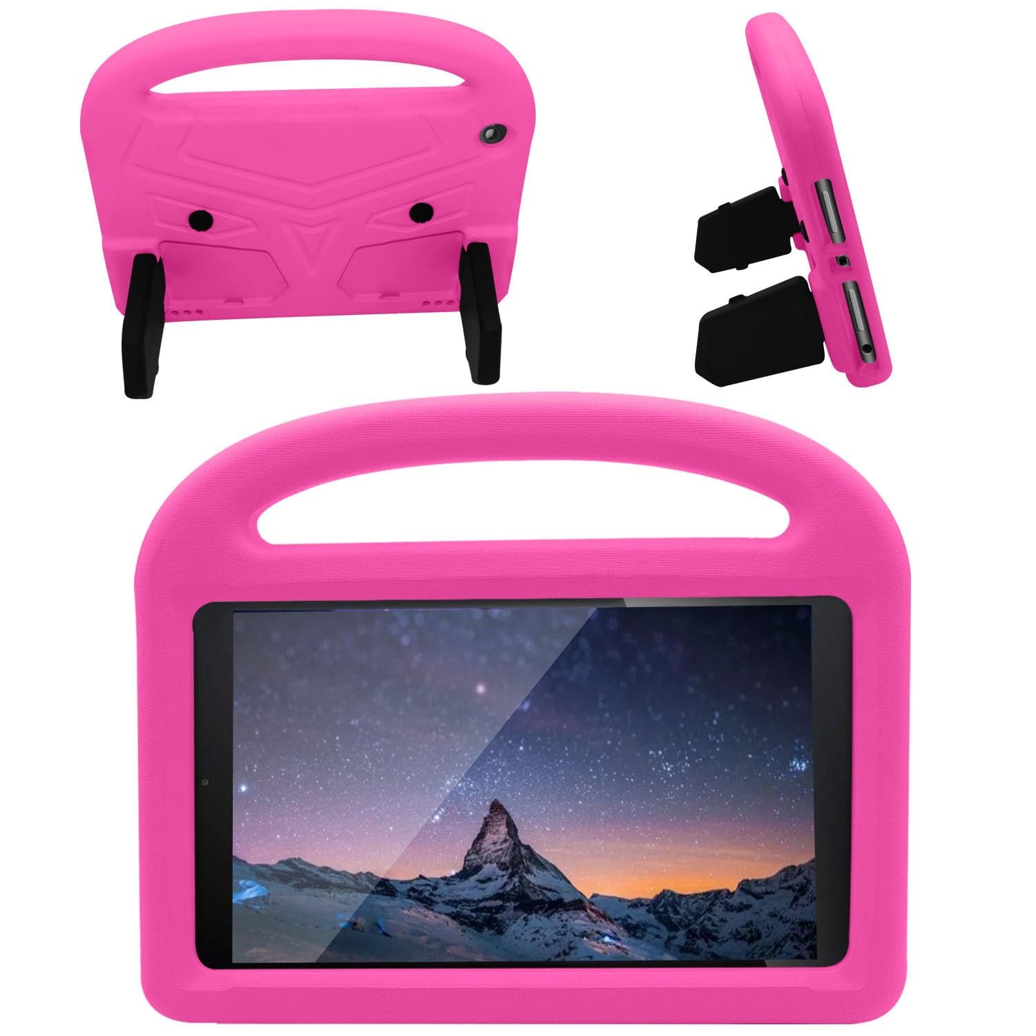 Etui na tablet dla dzieci kompatybilne z Kindle Fire HD 8 (2020) - Wytrzymała, lekka, odporna wstrząsy osłona uchwytu pianki EVA(Rosso)