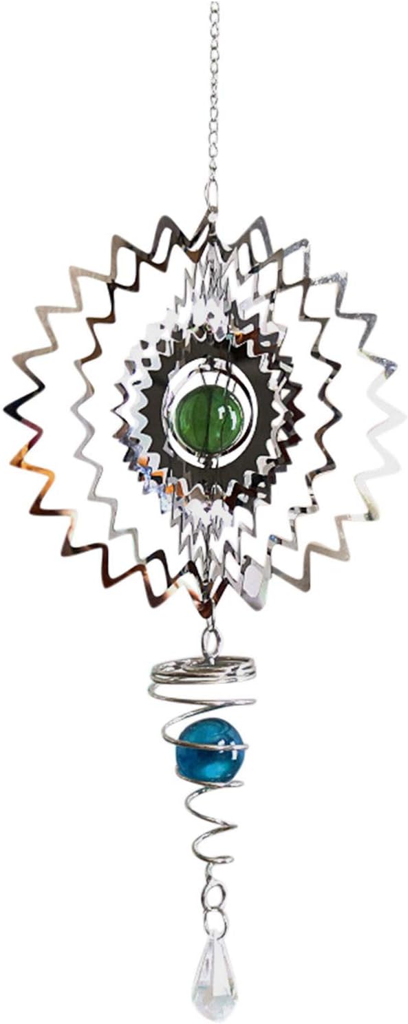 Owl Wind Chimes to Keep Birds Away Chimes Steel Stainless Crystal Wind Rotating