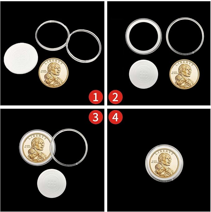 240 cápsulas para monedas 30mm con caja organizadora plástico miniatura 6