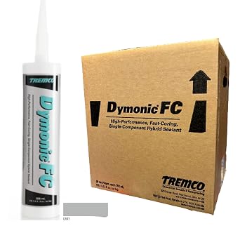 Tremco Gray Dymonic FC عالي الأداء ، علاج سريع ، مكون واحد ، ختم هجين 960712-323 ، حالة 30