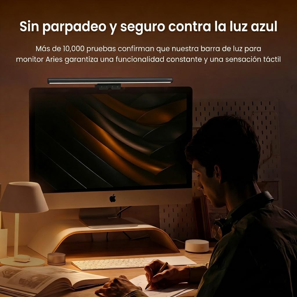 Yeelight Lámpara Monitor con Control Remoto Inalámbrico 40cm, Luz Monitor 250LM Protección Ocular, Barra de Luz LED USB para Oficina y Gaming, Monitor Light Bar Regulable, Screenbar Antireflejos