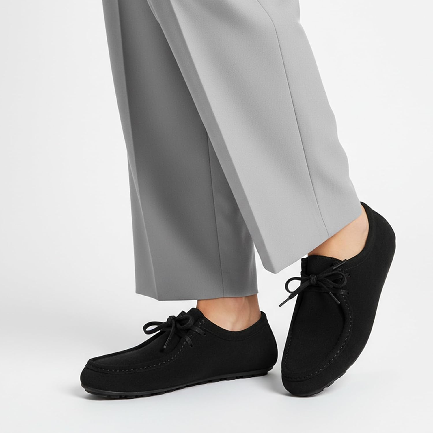 HARENCE Women's Loafers Casual Oxfords: Lace Up Suede Dressy Flats Comfortable Walking Shoes for Work Office Business