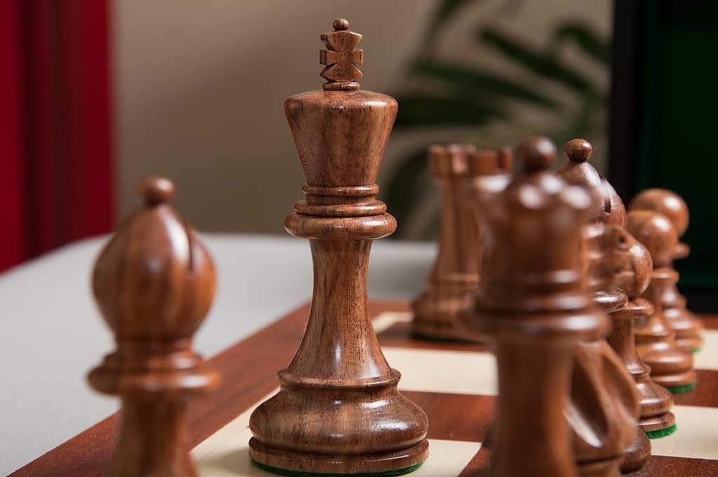 The Library Grandmaster Chess Set, Box, and Board Combination