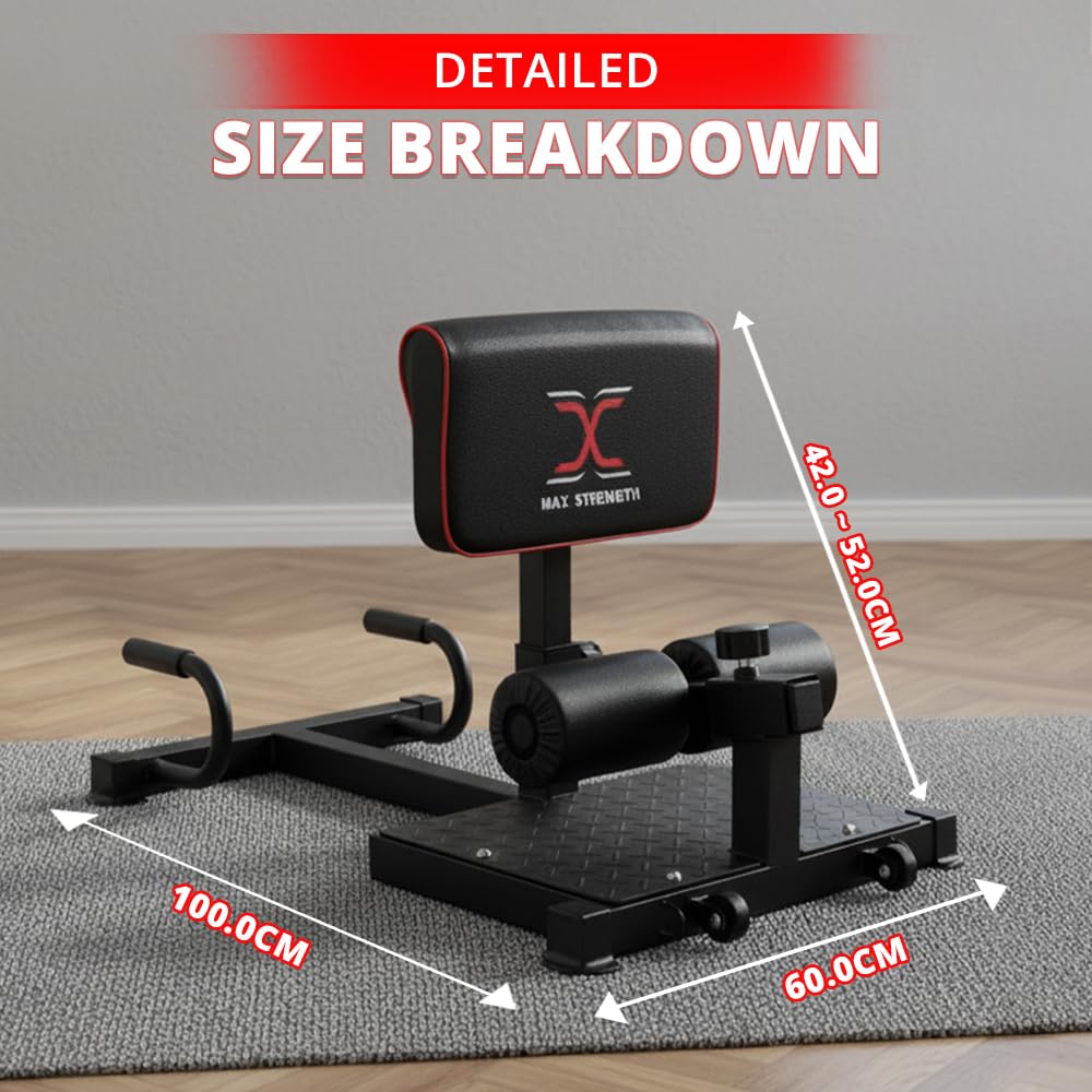 Max Strength Sissy Kniebeugenbank, strapazierfähig, Beinmaschine, Fitness, Fitnessstudio, Unisex, für Unterkörper und Rumpftraining, Trainingsgerät mit Widerstandsbändern
