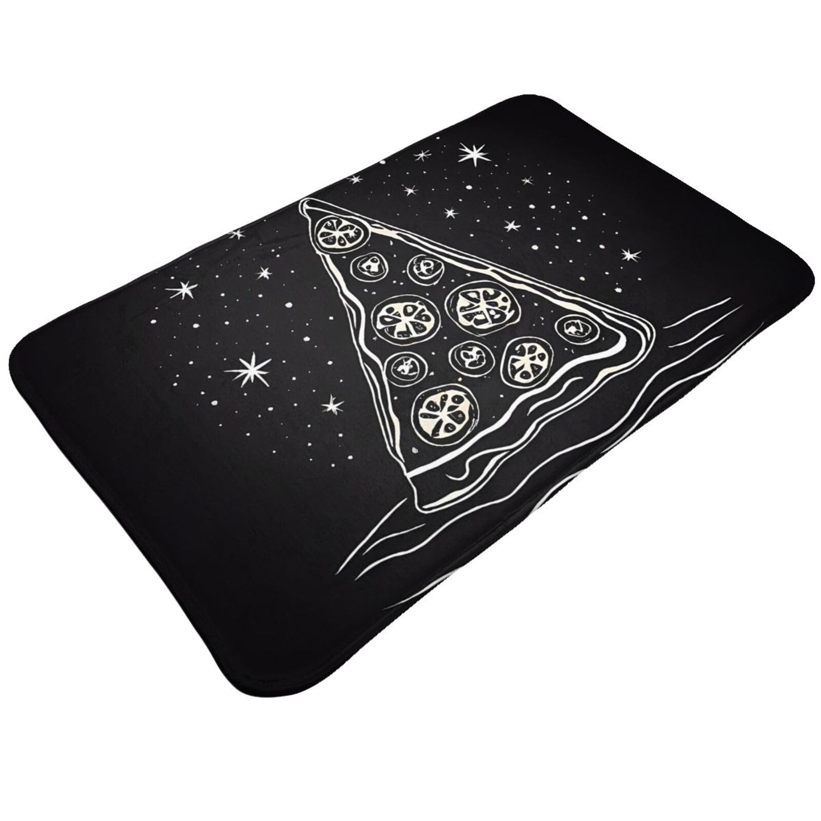 Pizza Constellation Print Living Room Bathroom Kitchen Anti Slip and Absorbent Carpet, Indoor Entrance Door Muddy Floor Mat, Ultra Soft Washable Carpet 21x31.5 Inches