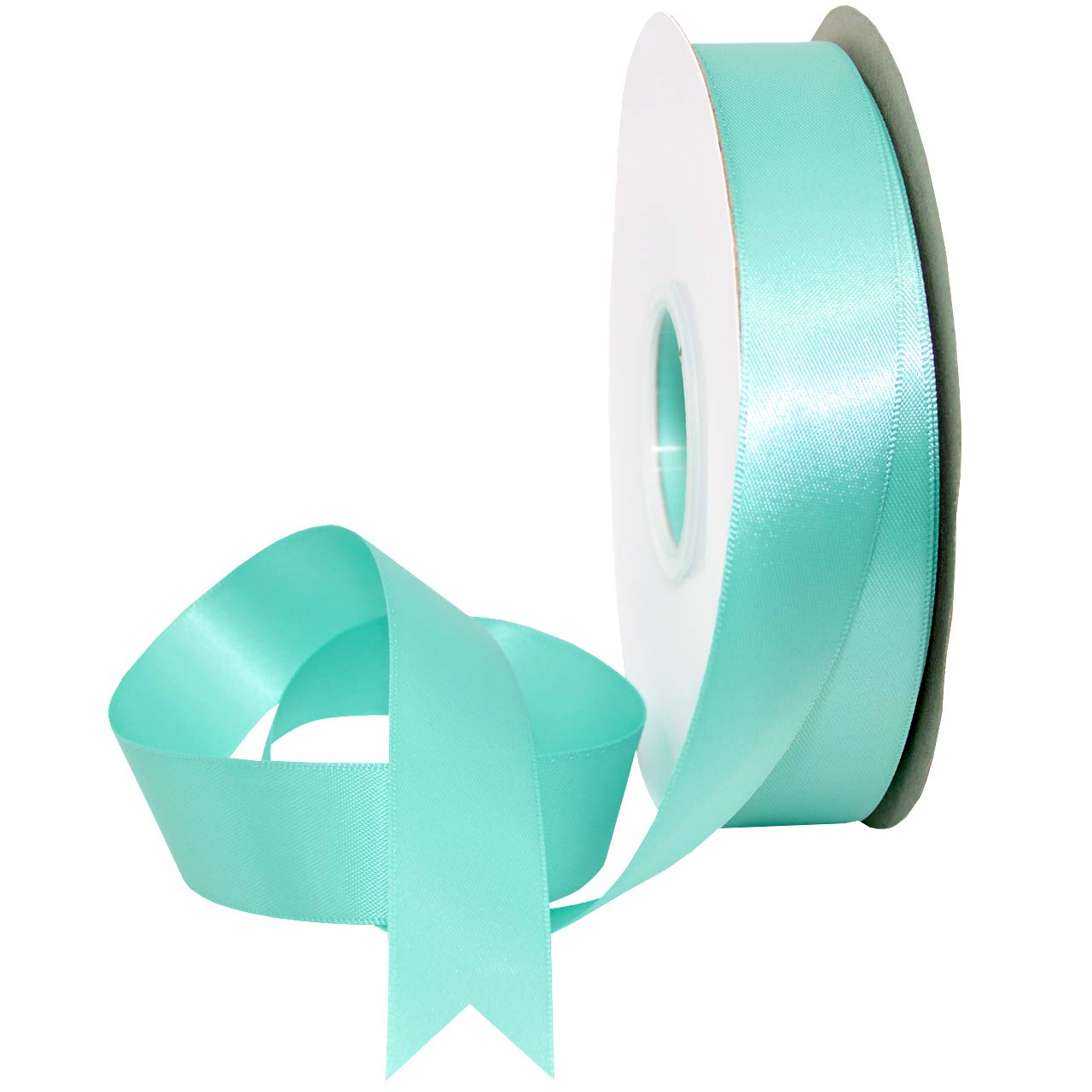 Morex Ribbon Double Face Satin Ribbon 7/8" X 50 YD Tiara Blue Ribbon for Gift Wrapping, Birthday Gift Cards, Satin Dress for Women, Silk Ribbons for Crafts, Wedding Gifts for Couple โ image 1