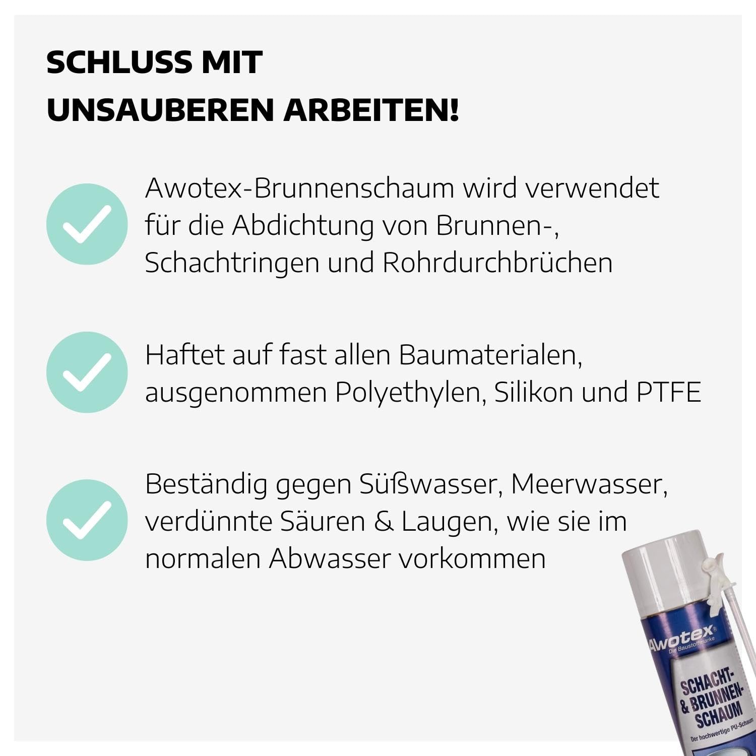 12 x Brunnenschaum B2 750 ml 1-K I PU-Bauschaum Schacht & Brunnen ohne FCKW & HFCKW I Klebeschaum für Brunnenschacht I Brunnenschaum wasserdicht I wetter- & alterungsbeständig