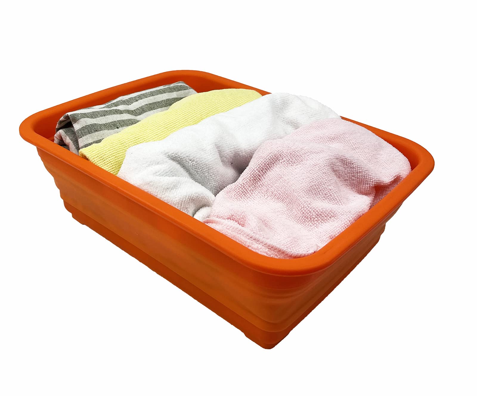 SAMMART 8L zusammenklappbare Wanne – Faltbare Geschirrwanne – tragbares Waschbecken – platzsparende Kunststoff-Waschwanne (Orange)