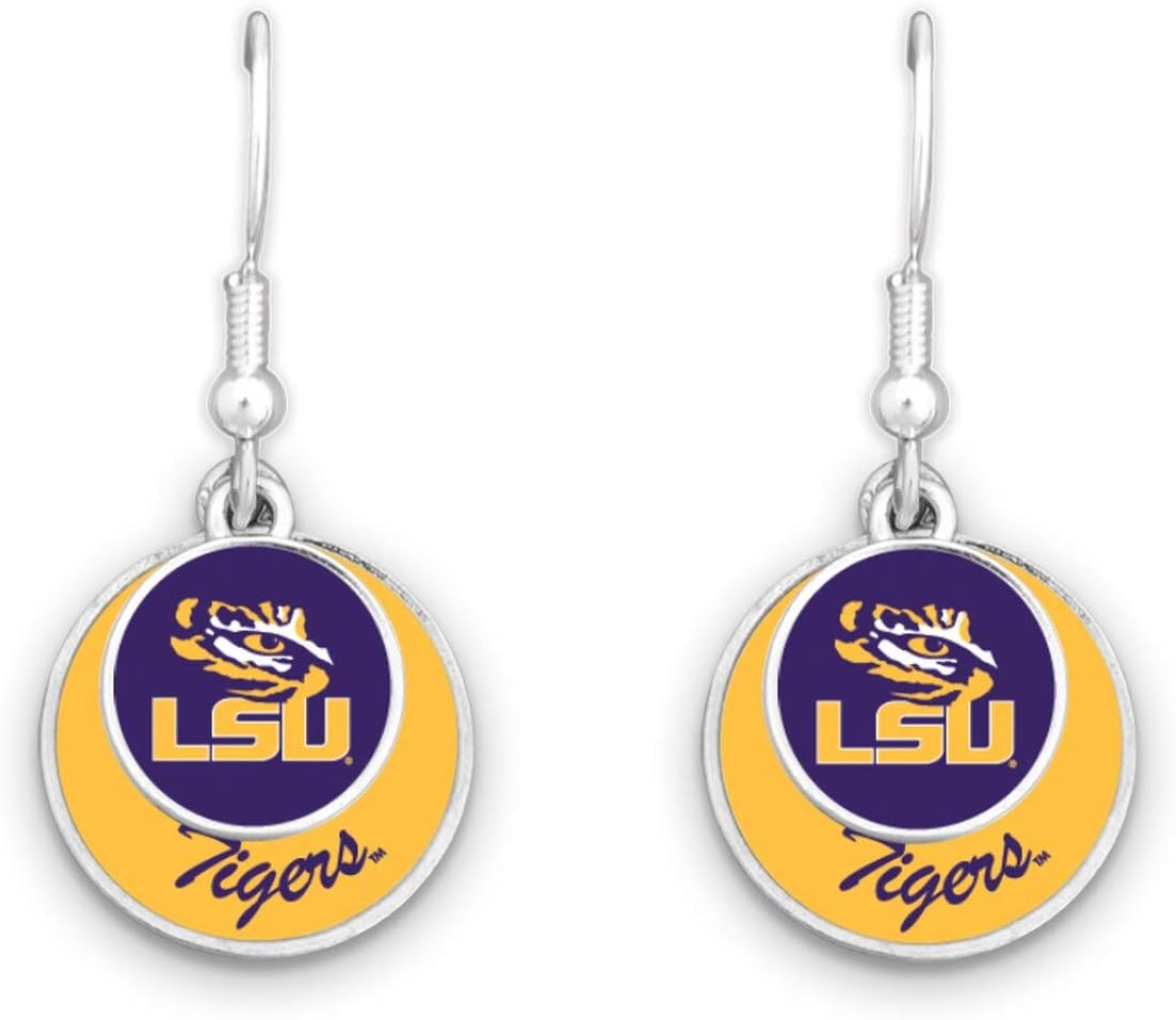 55427 LSU Tigers Double Disk Earrings