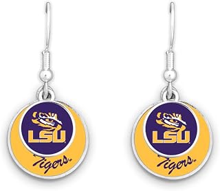 FTH 55427 LSU Tigers Double Disk Earrings