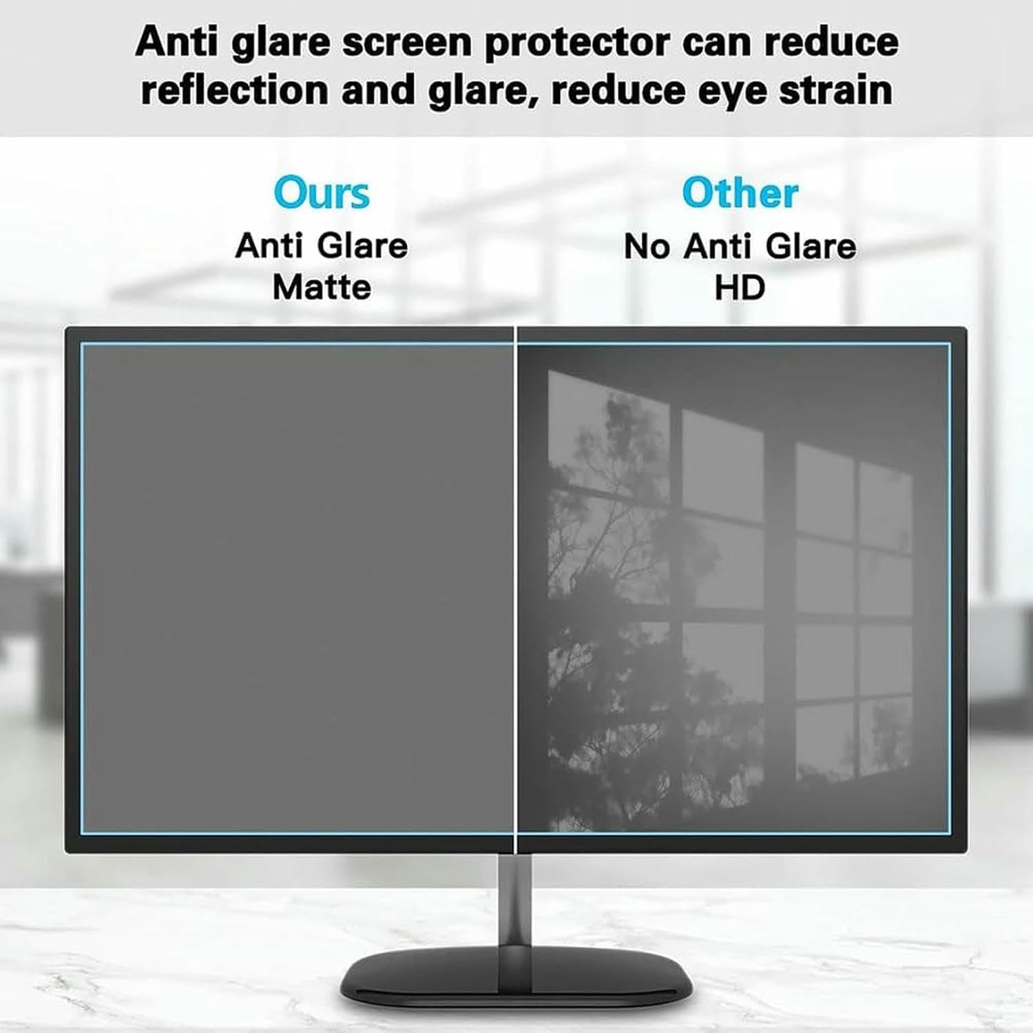 Matte Anti Blue Light TV Screen Protector for 55 58 65 70 75 Inch, Anti-Glare Film Reduces Eye Strain,and Prevents Scratches-