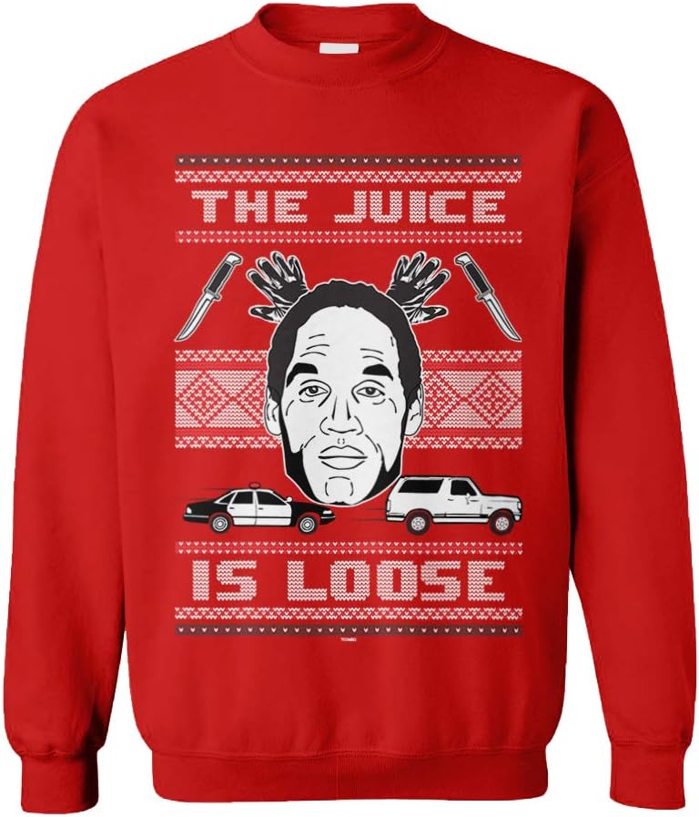 Tcombo The Juice is Loose - Funny OJ Ugly Christmas Unisex Crewneck Sweatshirt