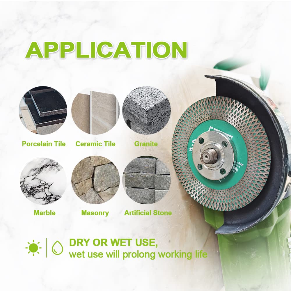 Disco Tronzador de Diamante 125MM 2 piezas Para Cortar y Moler con X Malla Turbo Hoja de Sierra para Porcelana Azulejos Cerámica Granito Mármol