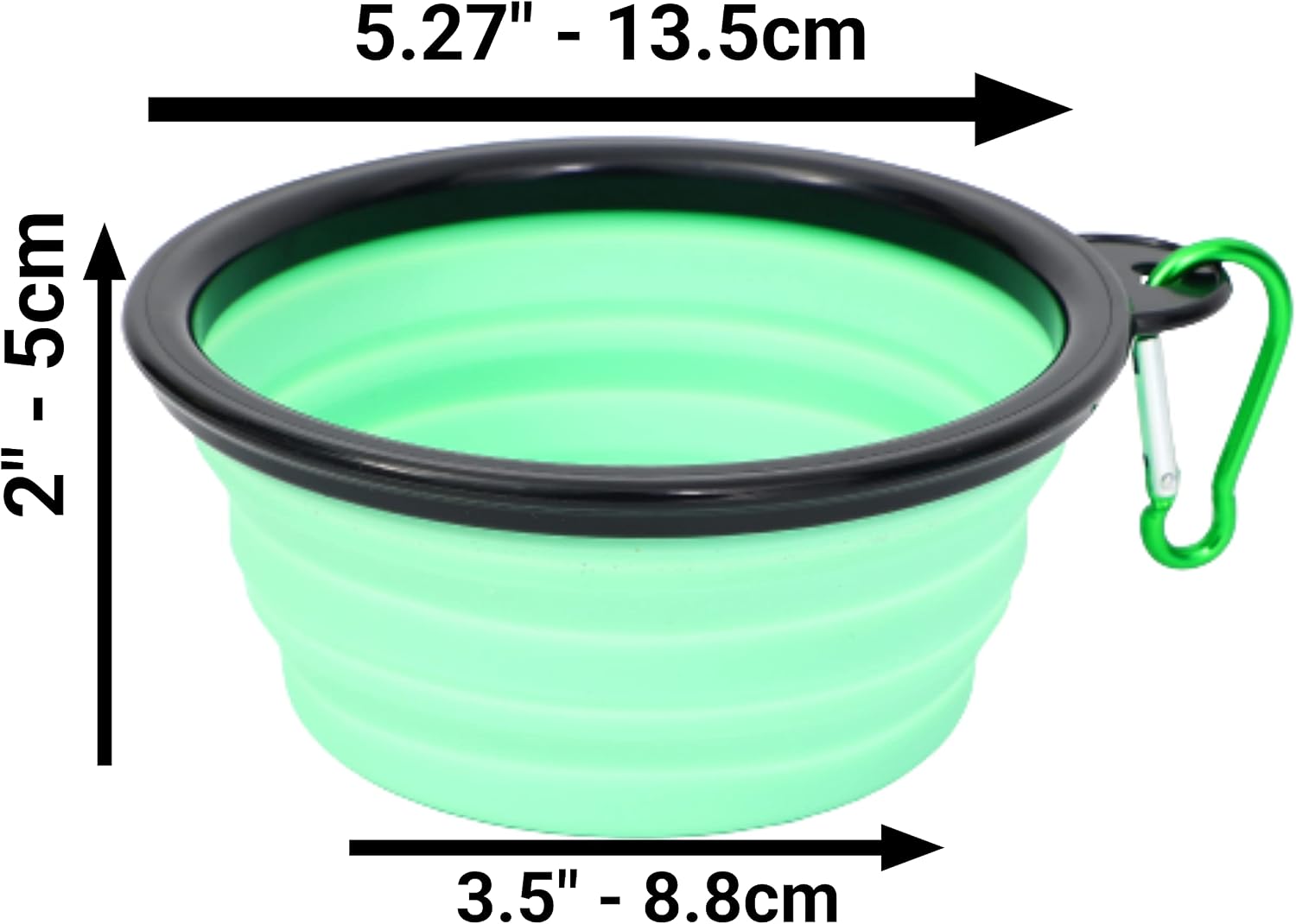 Collapsible Dog Bowls - Dishwasher Safe Food Grade Silicone Portable Pet Bowls