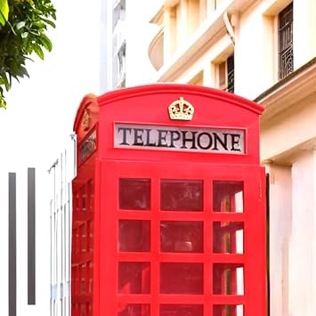 The King's Bay Red British London Telephone Booth Cast Iron Replica English Wood Old Stye Phone