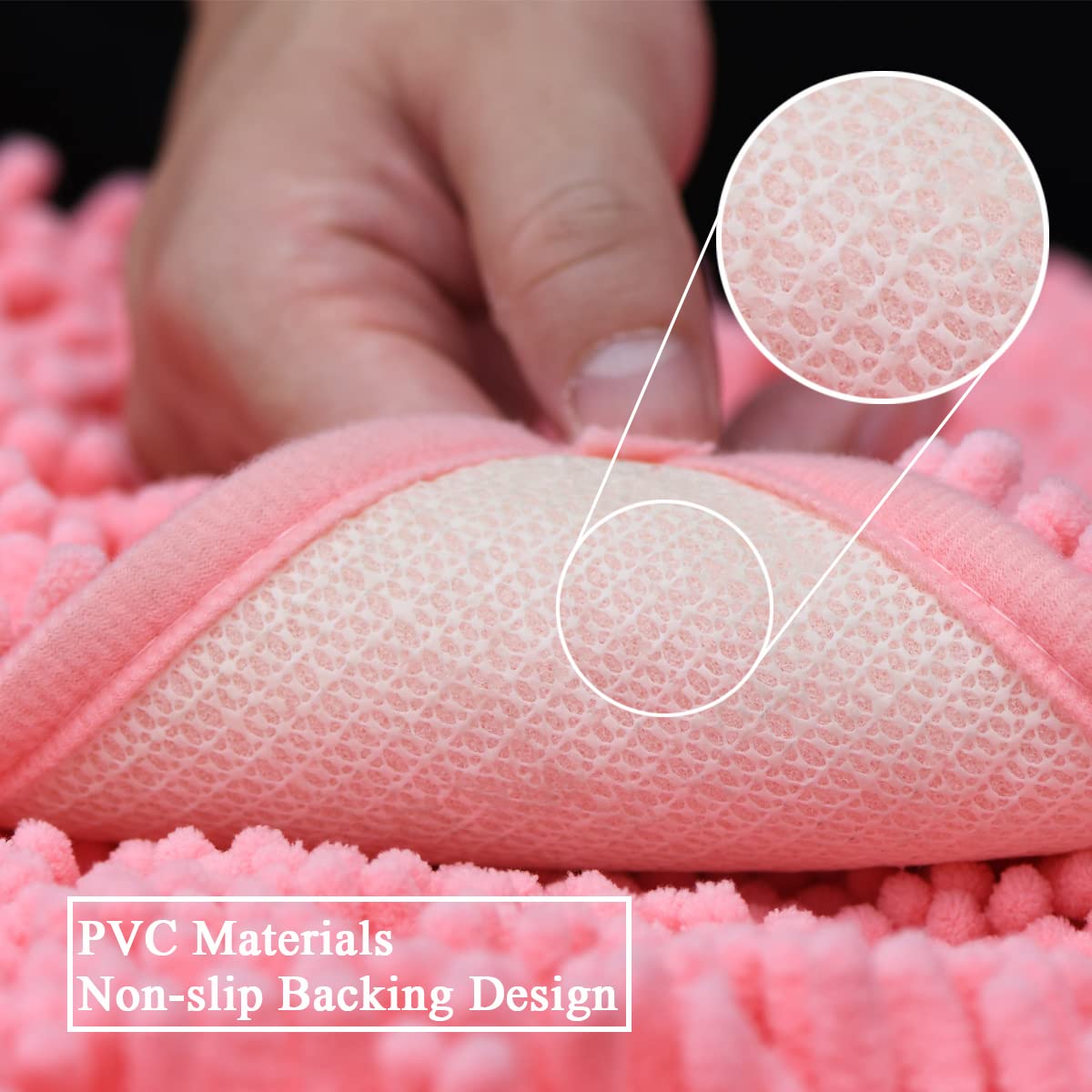 RUN HELIX Ultra Soft Chenille Bath Mat Non Slip, Bath Mat Set 3 Piece, Shaggy Bathroom Mats - Image 4