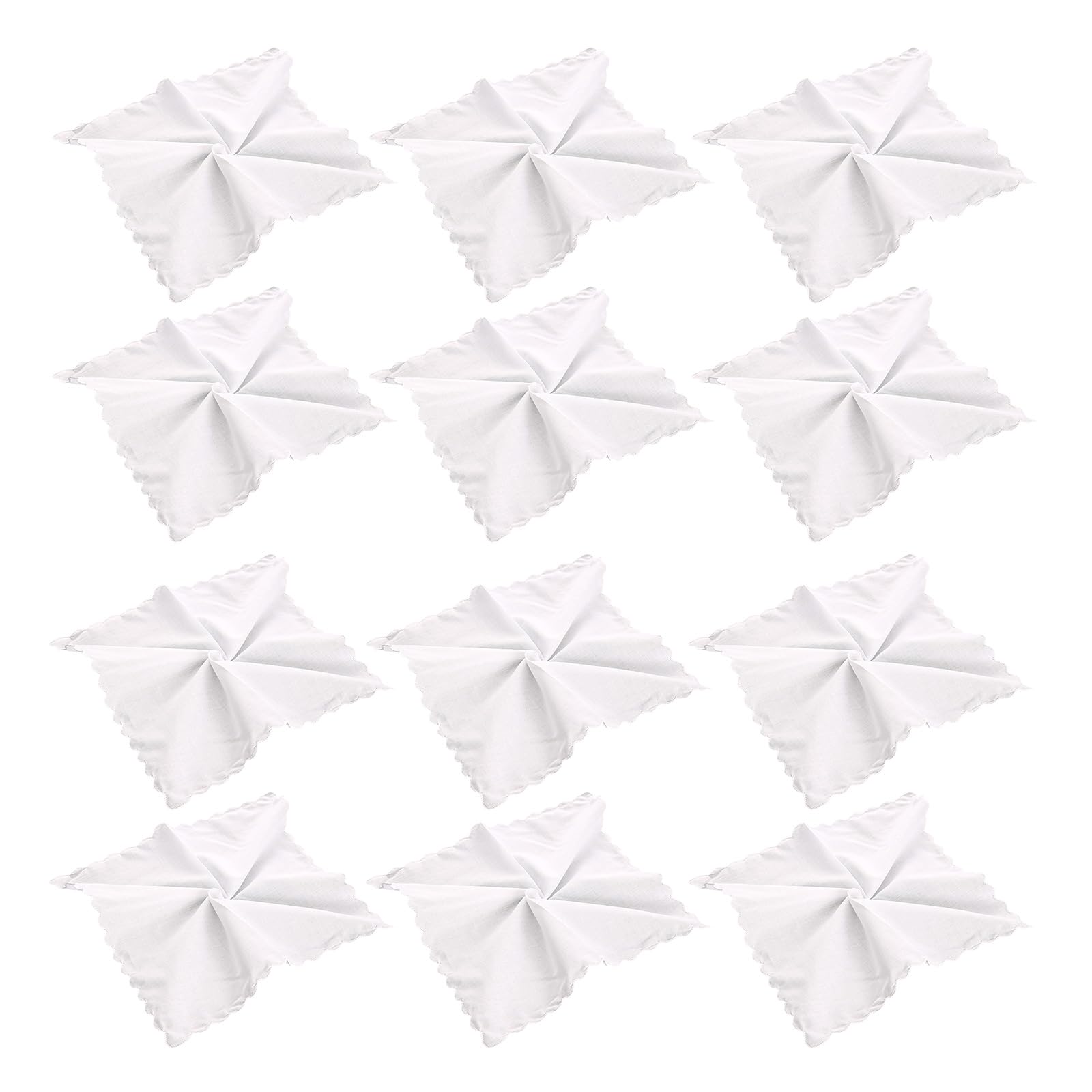 Jazuaiao 12pcs Soft Cotton Handkerchiefs Embroidered Trim Quick Drying Absorbent Portable for Sports Handkerchiefs