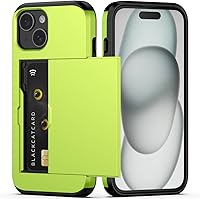 Vista 23 de Nvollnoe Compatible con iPhone 15 Funda con ranura para tarjetas, resistente, protectora de doble capa, a prueba de golpes, ranura oculta