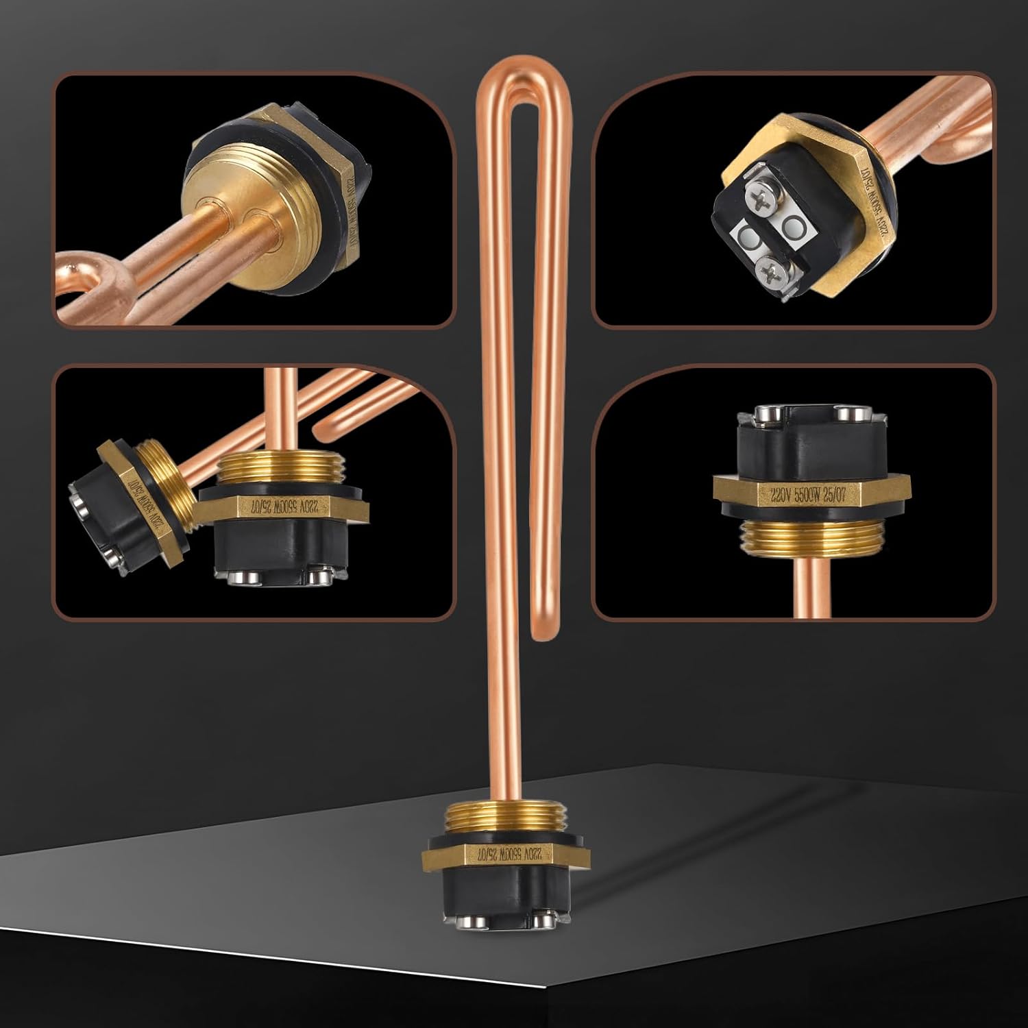 2 PACK HE 55220 Heating Element, Replacements for Ecosmart Eco 8, ECO 11, ECO POU 6 Water Heating Element, Electric Tankless Heater element for Rheem/Eemax/Richmond, 5.5 kW 220v and 6 kw 240v