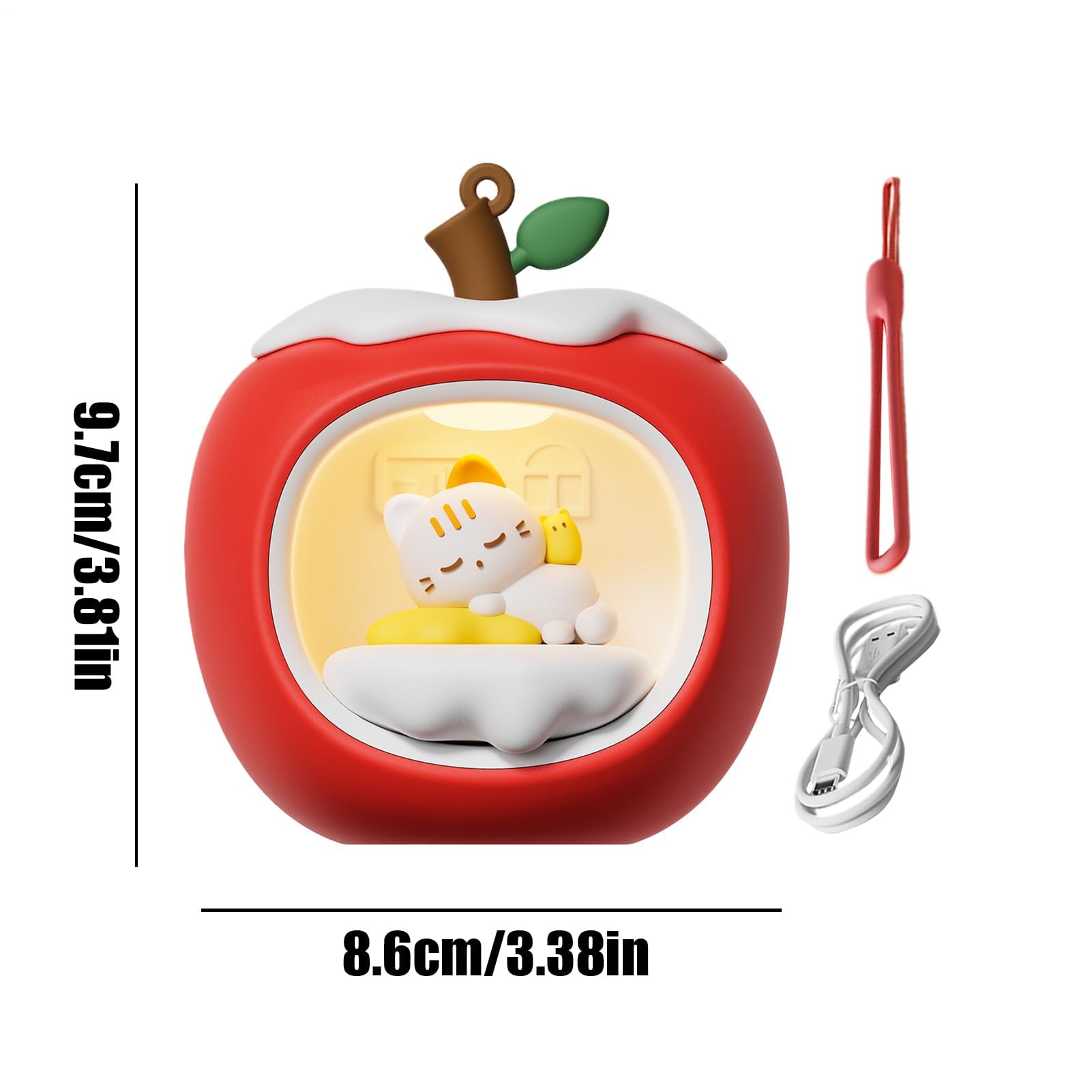 Lampada da scrivania 3D a forma di casa della frutta, luce notturna a LED ricaricabile, ornamento natalizio per asilo, parete, dormitorio, comodino, con cordino incluso