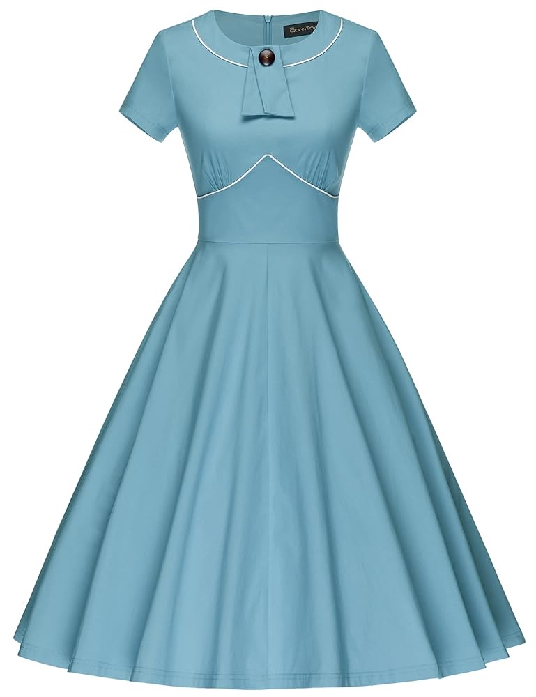 Amazon.com: GownTown Women's 1950s Vintage Dress Dot Plaid