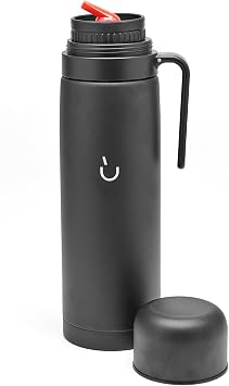 BALIBETOV Complete Yerba Mate Set - Modern Mate Gourd, Thermos, Yerba Container, Bombilla and Cleaning Brush Included - All Premium Quality 304 18/8 Stainless Steel (BLACK)