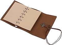 Vista 4 de Cuaderno de diario de cuero vintage con mariposas, libro de notas rellenable, cuaderno de bocetos en espiral con páginas en blanco sin líneas