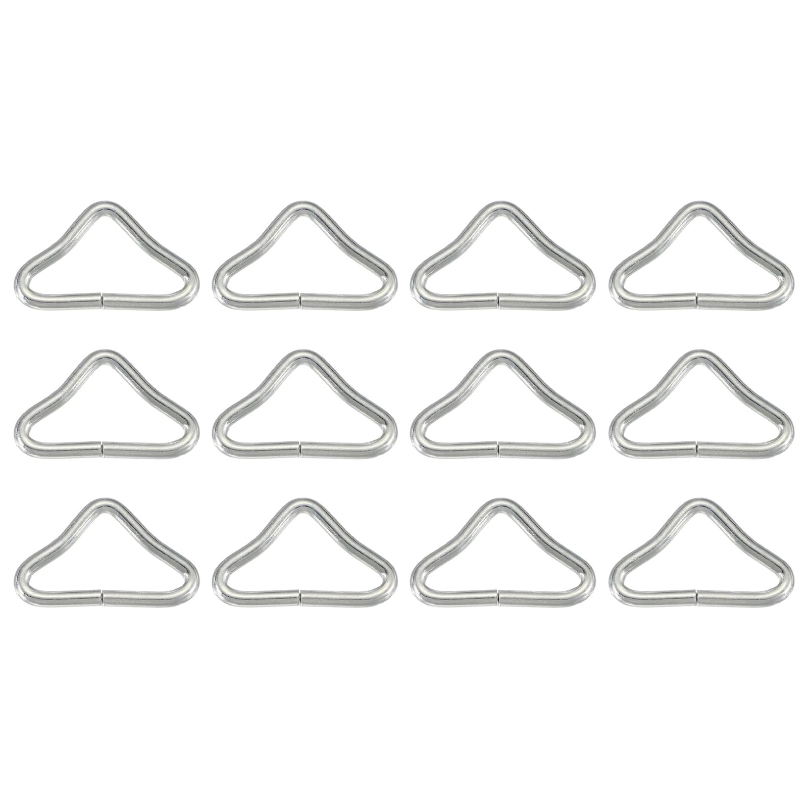 YELARXI Trampolines Triangle Buckle, 12Pcs & Iron Triangle Ring Buckle V Shaped Ring Bounce Trampolines Replacement Parts - Fitting for (Luggage/Backpacks/Tents)