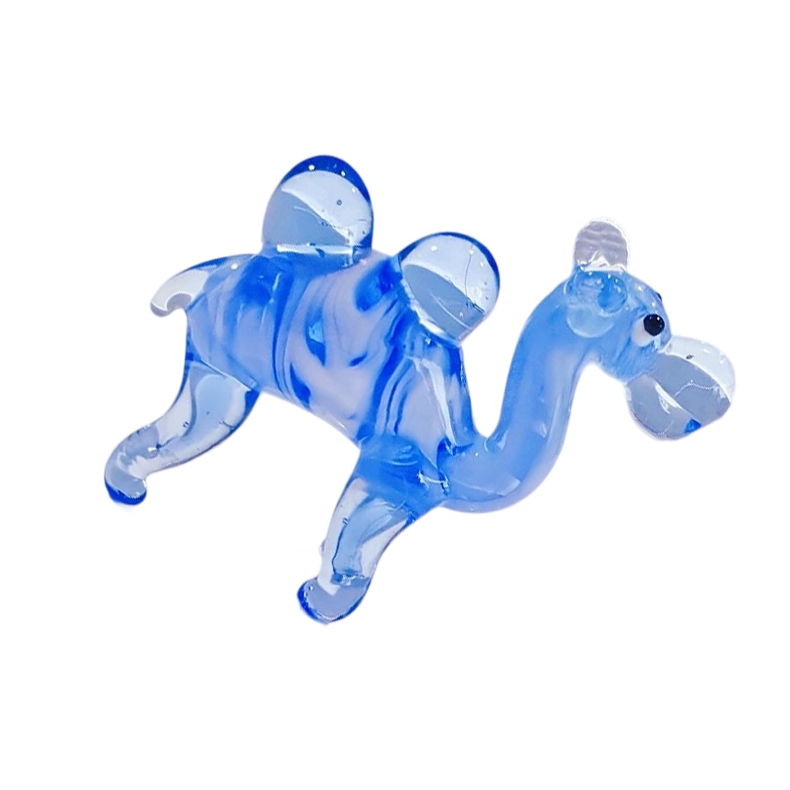 Uitndvyte Blue Collectible Art Glass Miniatures Glass Camels Figure Animal Miniature Figurines Table Ornaments Camels Statue Collections Miniature Figurines Accent Art