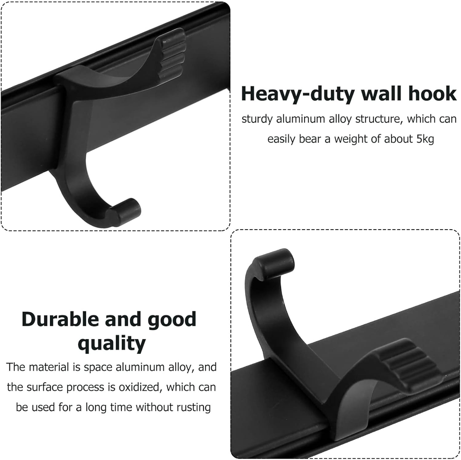 Nordic Fashion Style Bedroom Furniture Coat Rack Clothes Hanger Hooks Living Room Closet Aluminum Alloy Hat Racks Coat Wall Hook Coat Rack Hook (Color : 5 Hooks)