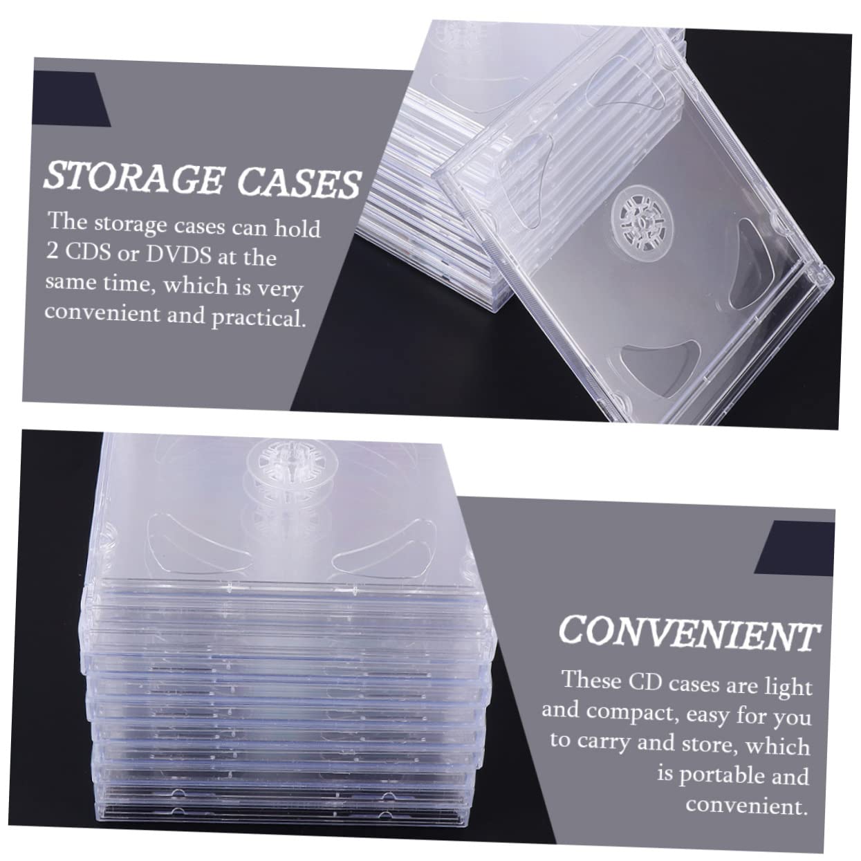 Gatuida 36stücke Transparente Cd-Jewel Cases Doppelte Aufbewahrung Für Und DVDs Für Sicheren Transport Und Platzsparende Organisation