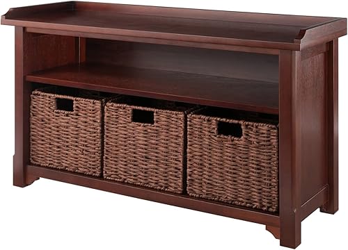 Winsome Juego de banco Milán de madera, nogal