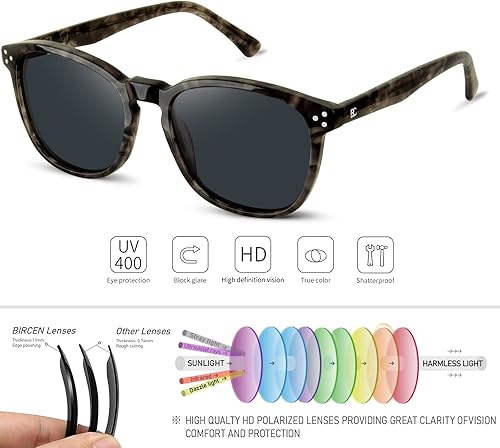 Miniatura 3 de Bircenpro Gafas de sol polarizadas para mujer con protección UV para mujer, a la moda, grandes sombras con marco de acetato BC2110