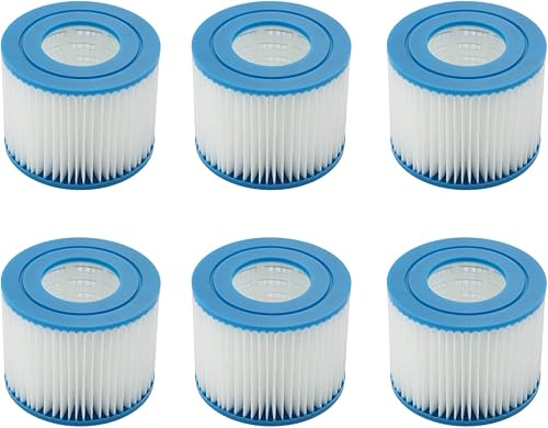 Filtro de repuesto para bañera de hidromasaje tipo VI, paquete de 6 cartuchos de filtro de spa compatibles con Bestway, Lay-Z-Spa, Coleman SaluSpa