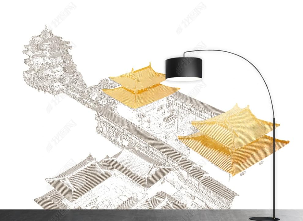 Papier peint intissé pavillons pour créer une terrasse ouverte dans votre salon