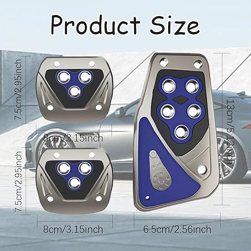 Miniatura 2 de Almohadillas para pedal de automóvil, kit de placa de descanso de pedales, cubiertas de pedal de gas, almohadillas de pedal de freno de acelerador,