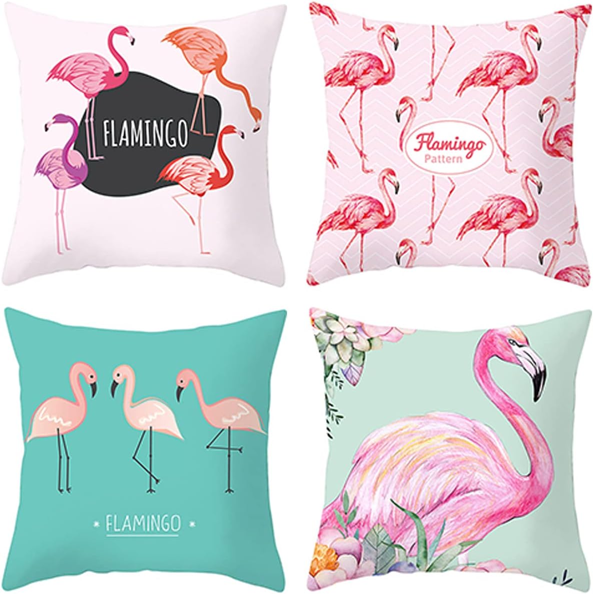 flamingo pillow cover