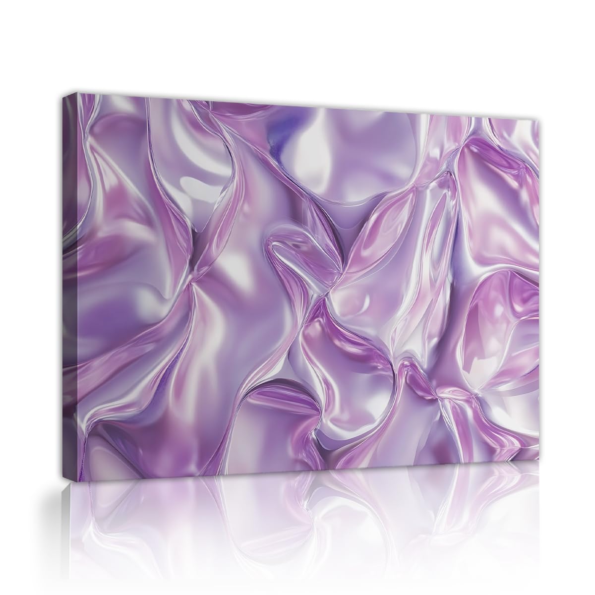 TOANGWALL Soft Purple Canvas Wall Art Pastel Abstract Poster Gradient Pattern Prints Fluid Wave Picture Master Bedroom Dressing Room Hotel Elegant Modern Home Decor 70x85cm