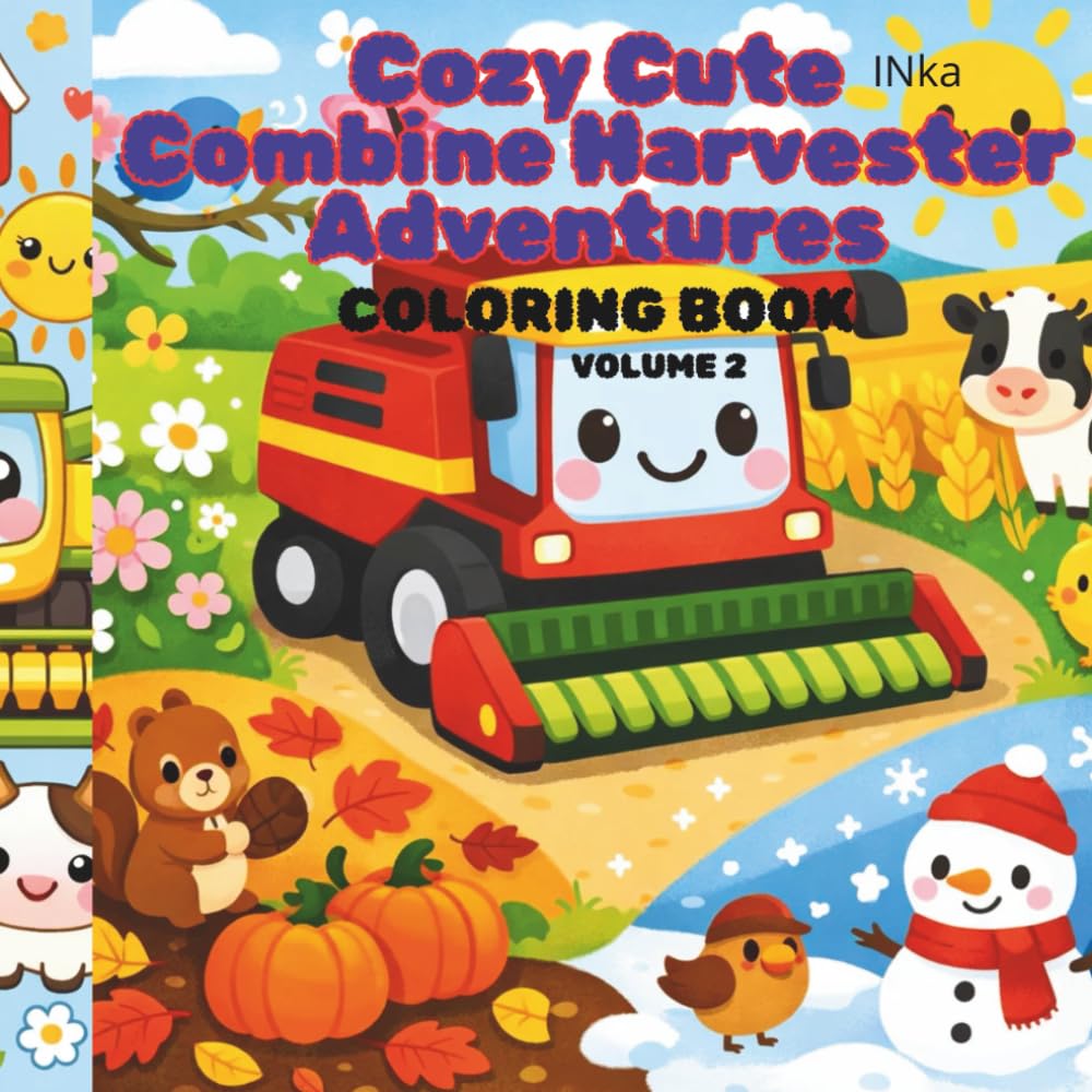 Cozy Cute Combine Harvester Adventures: Volume 2: Nature & Seasons