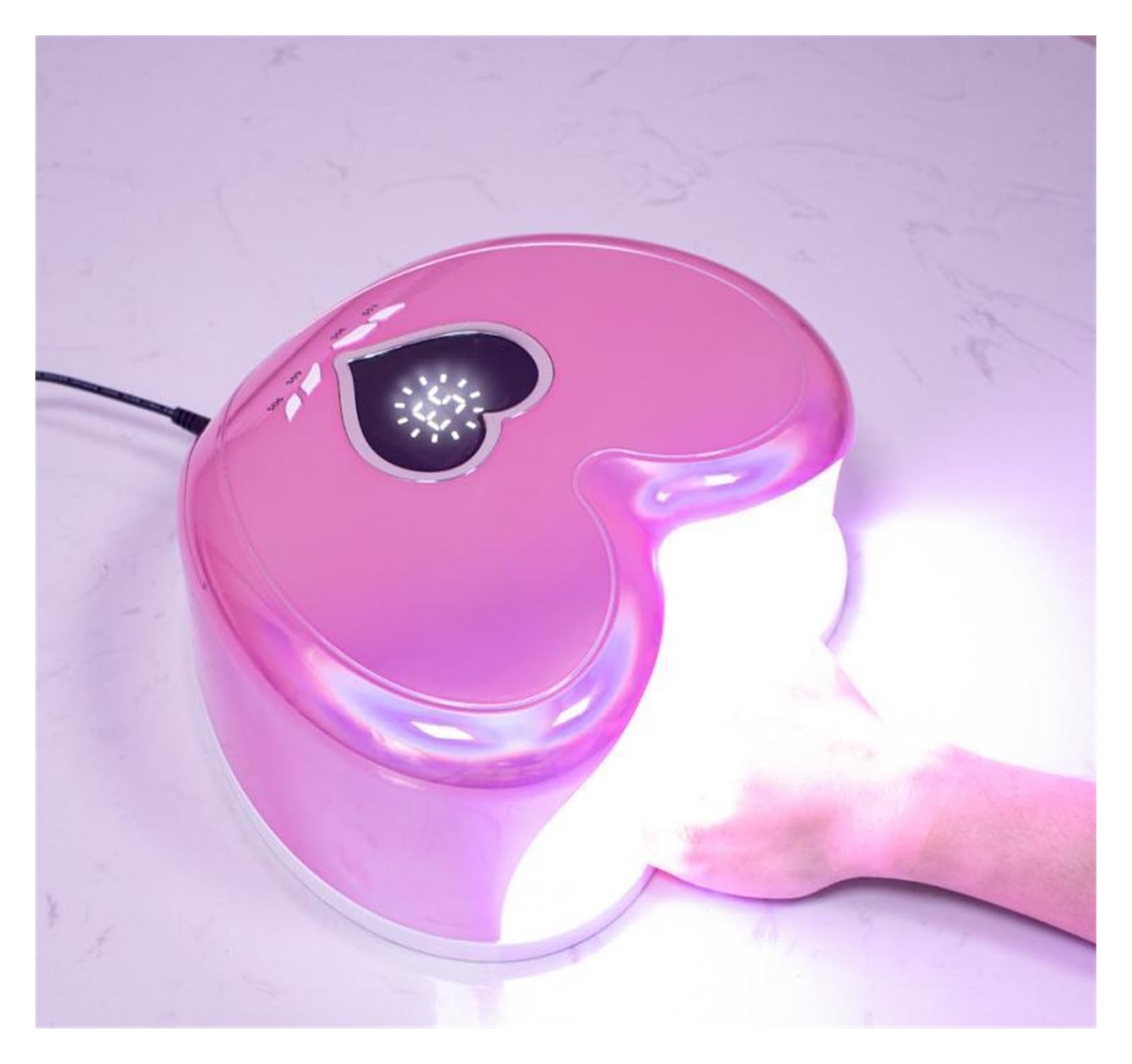 Lampa UV do Paznokci, Lampa LED UV do paznokci 96 W Lampa UV/LED do suszenia paznokci Manicure Kształt serca Profesjonalny lakier do paznokci Lampa susząca Maszyna Szybkie wysychanie Wszystkie lakiery