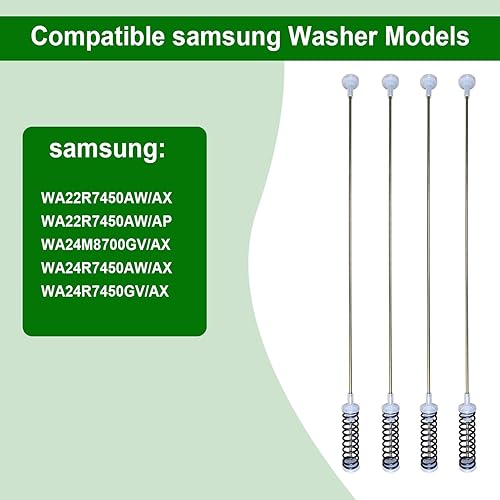 Miniatura 4 de WA22R7450AW DC97-16350P Varillas de suspensión para lavadora Samsung Digital Amortiguadores Lavadora/suspensión para lavadora, se adapta a modelos