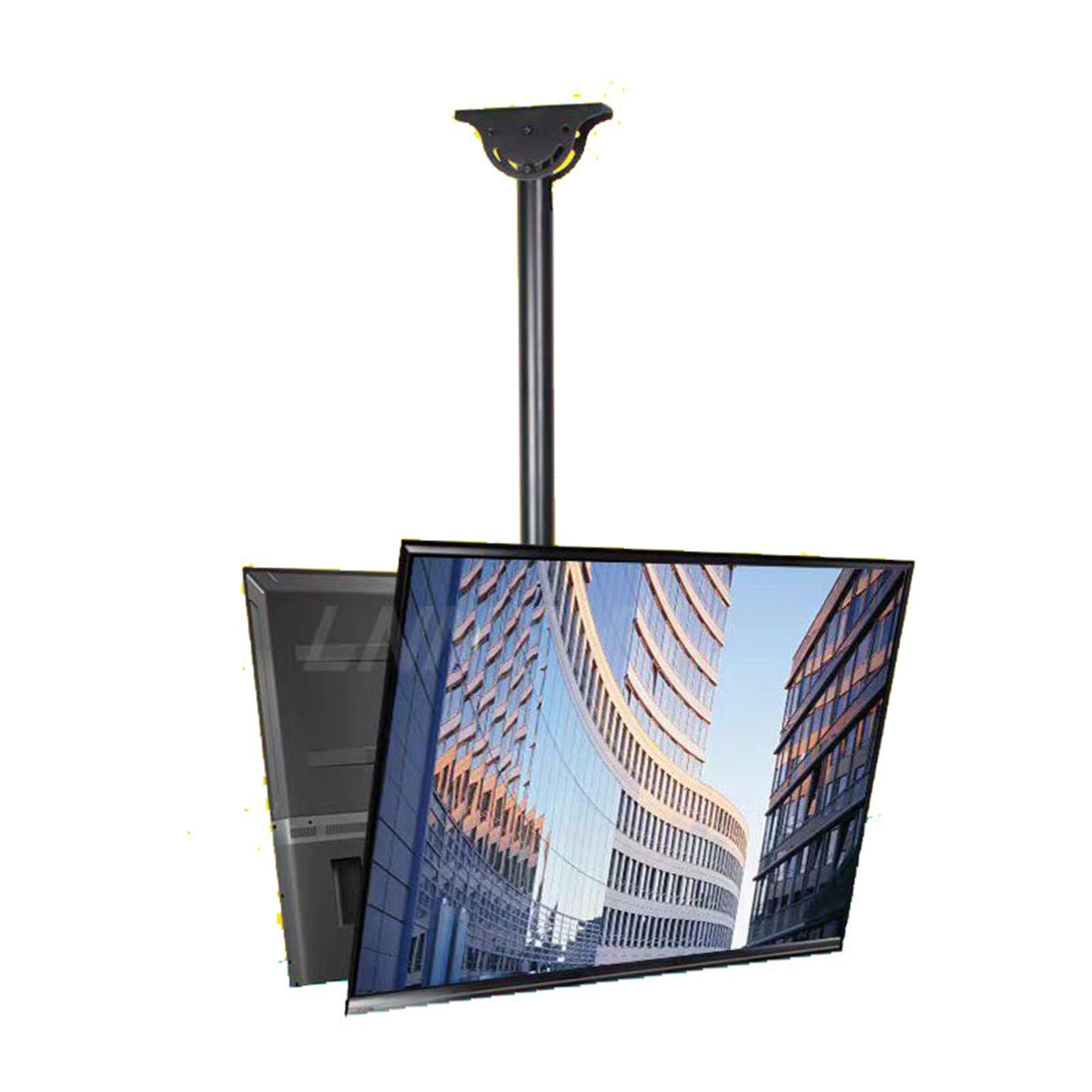 Support TV plafond hauteur réglable et écran suspendu orientable double face